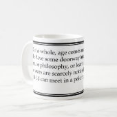 Freyaの硬直した年齢の引用文 コーヒーマグカップ (正面左)