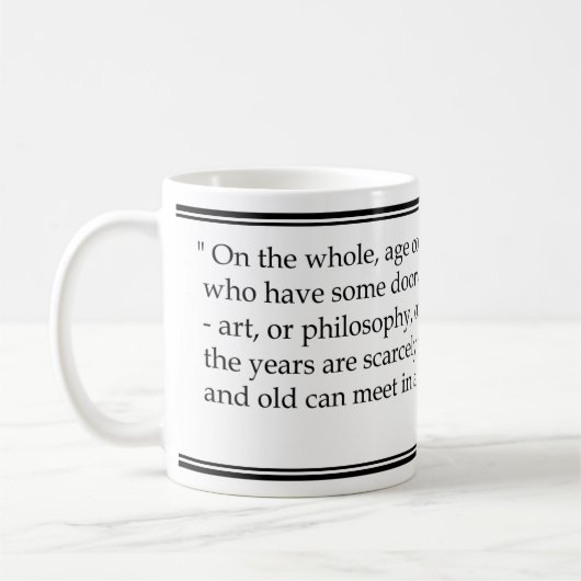 Freyaの硬直した年齢の引用文 コーヒーマグカップ (左)