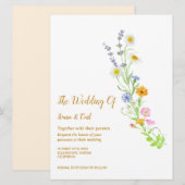 FREYA ワイルドフラワーのシンプルウェディング 招待状 (正面/裏面)