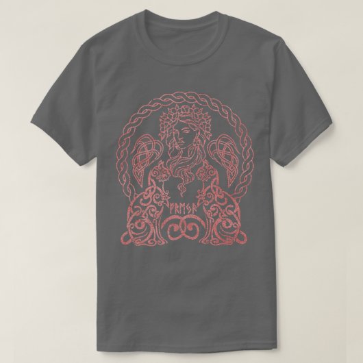 Freya Goddess Freyja Viking Norse Mythology Celtic Tシャツ (デザイン正面)