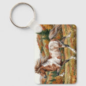 Freya Icelandic Horse in Autumn Forest キーホルダー (正面)