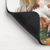 Freya Icelandic Horse in Autumn Forest マウスパッド (コーナー)