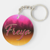 Freya Vorname Name golden pink Schlüsselanhänger キーホルダー (裏面)