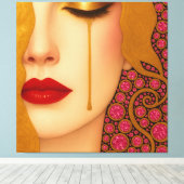 Freya's heartache golden tears in pink motif キャンバスプリント (インサイチュ (ウッドフロア))