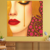 Freya's heartache golden tears in pink motif キャンバスプリント (インサイチュ (リビング))