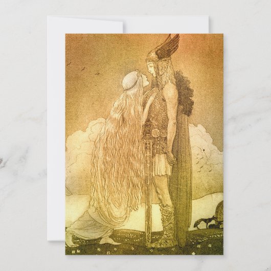 FreyjaとSvipdag by John Bauer 1911 招待状 (正面)