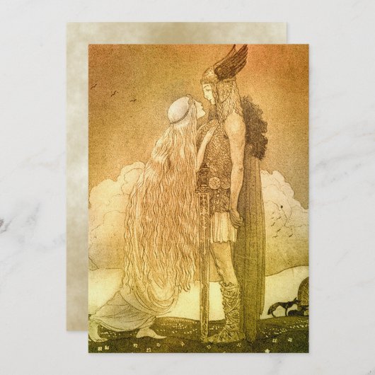 FreyjaとSvipdag by John Bauer 1911 招待状 (正面/裏面)