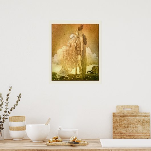 FreyjaとSvipdag by John Bauer 1911 Scandinvian ポスター (キッチン)