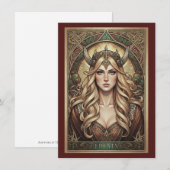 Freyja Norse Goddess Art Flat Thank You Card サンキューカード (正面/裏面)