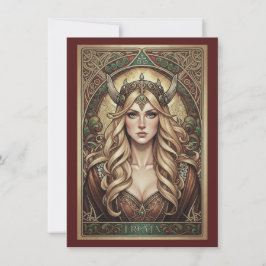 Freyja Norse Goddess Art Flat Thank You Card サンキューカード