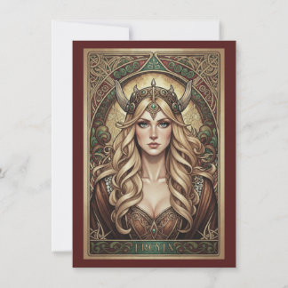 Freyja Norse Goddess Art Flat Thank You Card サンキューカード
