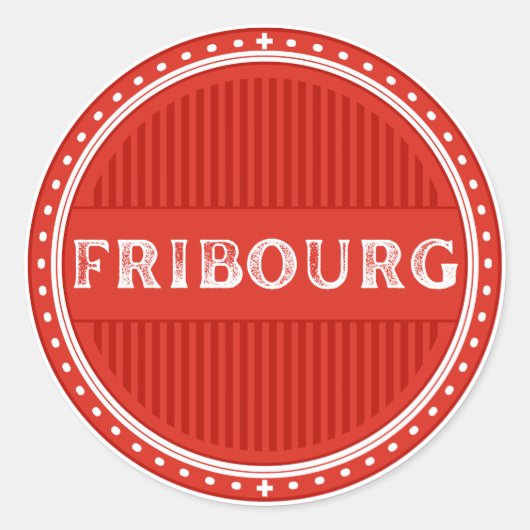 Fribourg City Pride Emblem – Swiss Identity ラウンドシール (正面)