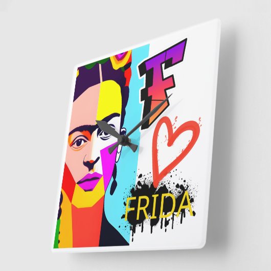 FRIDAウォールデコル スクエア壁時計 (傾斜)