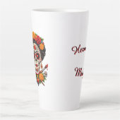 Frida Catrina Artist SugarSkull–Día de los Muerto カフェラテマグ (正面)