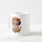 Frida Catrina Artist SugarSkull–Día de los Muerto コーヒーマグカップ (正面左)