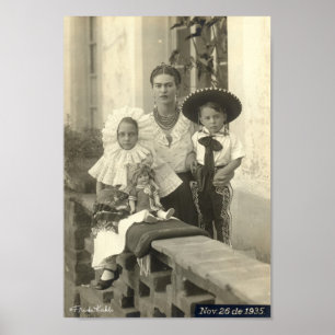 Frida Kahloと子供 ポスター
