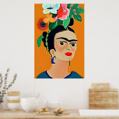 Frida Kahloアート、フローラポスター ポスター (キッチン)