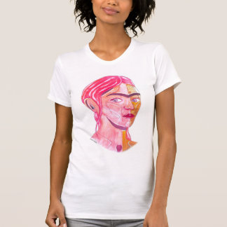 Frida Kahlo （赤い水彩画） Tシャツ