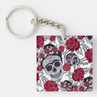 Frida Kahlo and roses キーホルダー