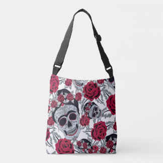 Frida Kahlo and roses クロスボディバッグ