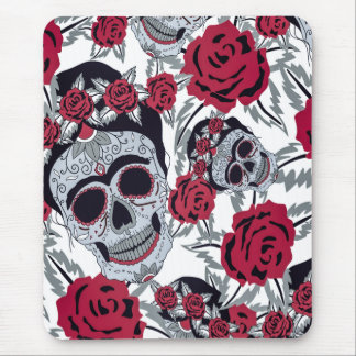 Frida Kahlo and roses マウスパッド