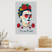 Frida Kahlo | El Día de los Muertos ポスター (キッチン)