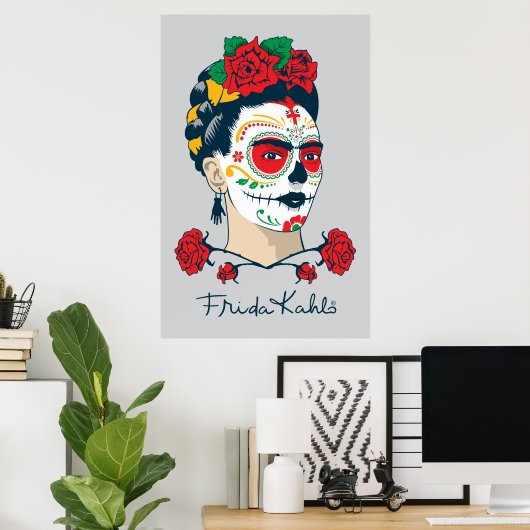 Frida Kahlo | El Día de los Muertos ポスター (ホームオフィス)