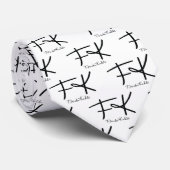 Frida Kahlo "FK" Monogram Signature Pattern ネクタイ (ロール)