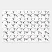 Frida Kahlo "FK" Monogram Signature Pattern ラッピングペーパーシート (正面3)