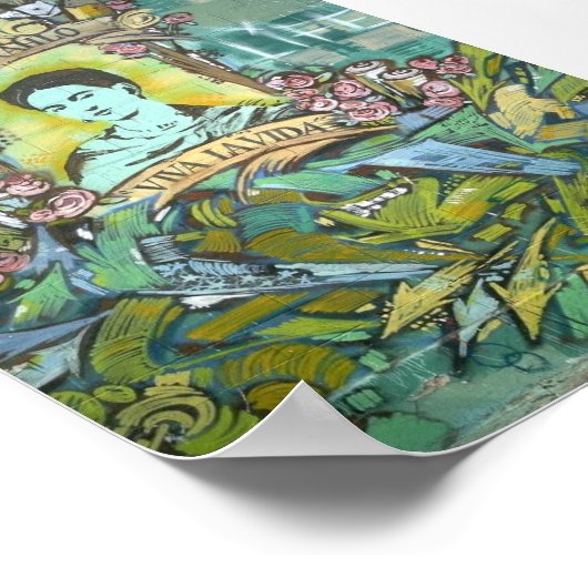 Frida Kahlo Graffiti ポスター (角)