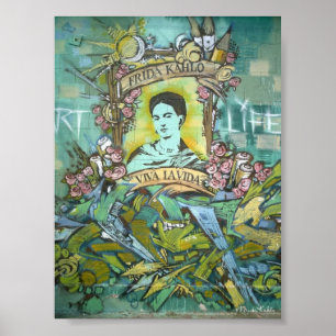Frida Kahlo Graffiti ポスター