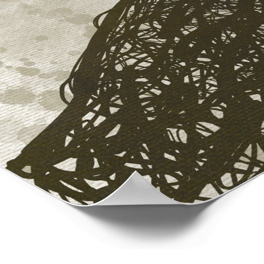 FRIDA KAHLO hand drawn scribble art poster ポスター (角)