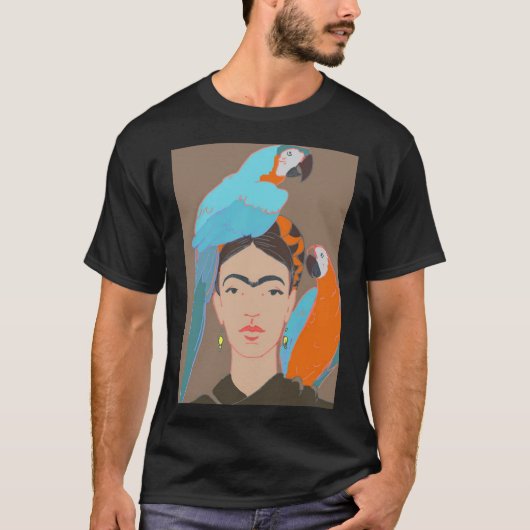 FRIDA KAHLO Mexican Feminist portrait Art poster A Tシャツ (正面)