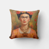 Frida Kahlo Pillow, Cushion, Frida Decor クッション (正面)
