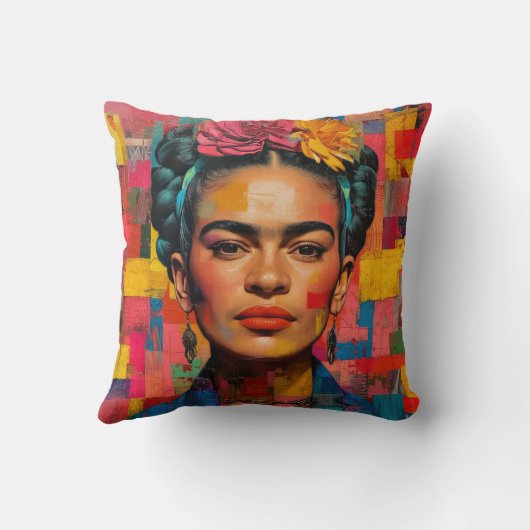 Frida Kahlo Pillow, Cushion, Frida Decor クッション (裏面)