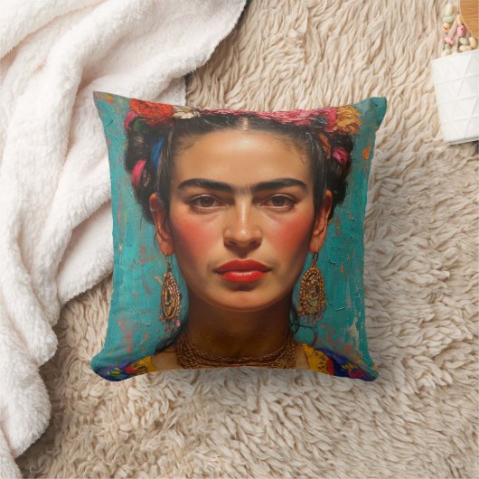 Frida Kahlo Pillow, Cushion, Frida Decor クッション (ブランケット)