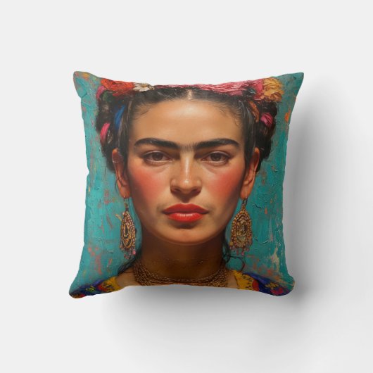 Frida Kahlo Pillow, Cushion, Frida Decor クッション (裏面)