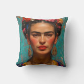 Frida Kahlo Pillow, Cushion, Frida Decor クッション (正面)