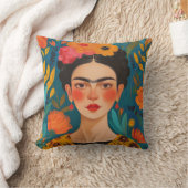 Frida Kahlo Pillow, Cushion, Frida Decor クッション (ブランケット)