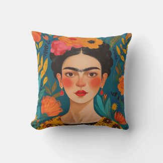 Frida Kahlo Pillow, Cushion, Frida Decor クッション