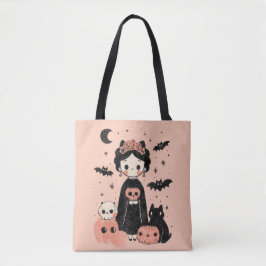 Frida Kahlo Pink Pasteloween Spooky Cute Halloween トートバッグ