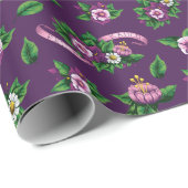 Frida Kahlo | Purple Floral Bouquet Pattern ラッピングペーパー (ロールコーナー)