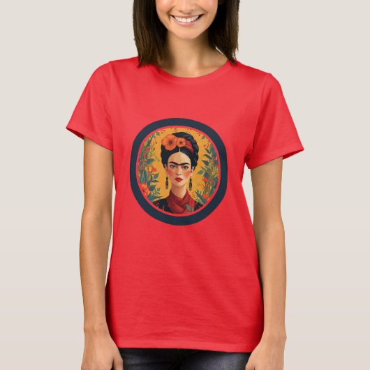 Frida Kahlo T-Shirt, Frida Shirt, Portrait Tシャツ (正面)