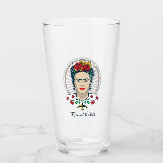 Frida Kahlo | Vintage Floral タンブラーグラス (正面)