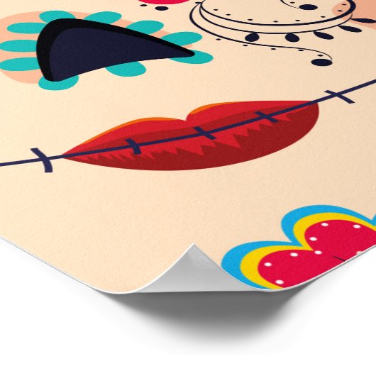 Frida Roses Day of the Dead Print  ポスター (角)