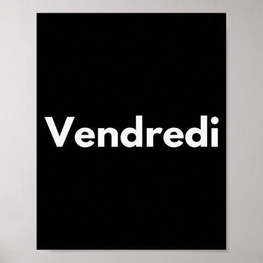 Friday Days Of The Week French Language France Adu ポスター (正面)