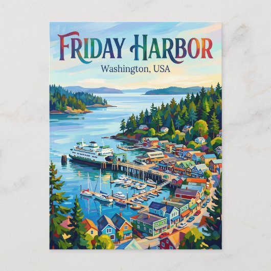 Friday Harbor, Washington USA ポストカード (正面)