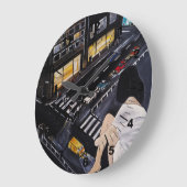 Friday Night Painting by Alfred Fox ラージ壁時計 (傾斜)