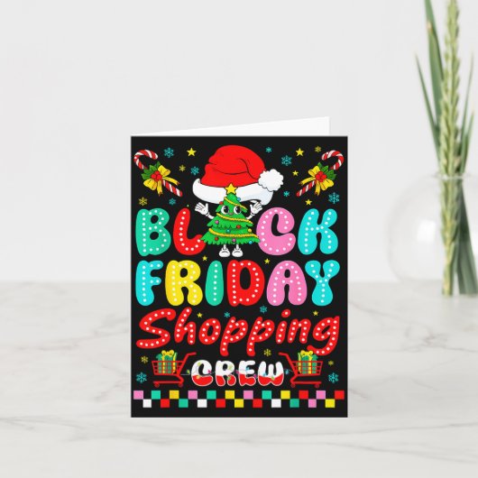 Friday Shopng Crew Christmas Lights Black Shopng F カード (正面)