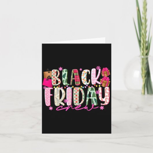 Friday Shopng Crew Christmas Lights Black Shopng F カード (正面)
